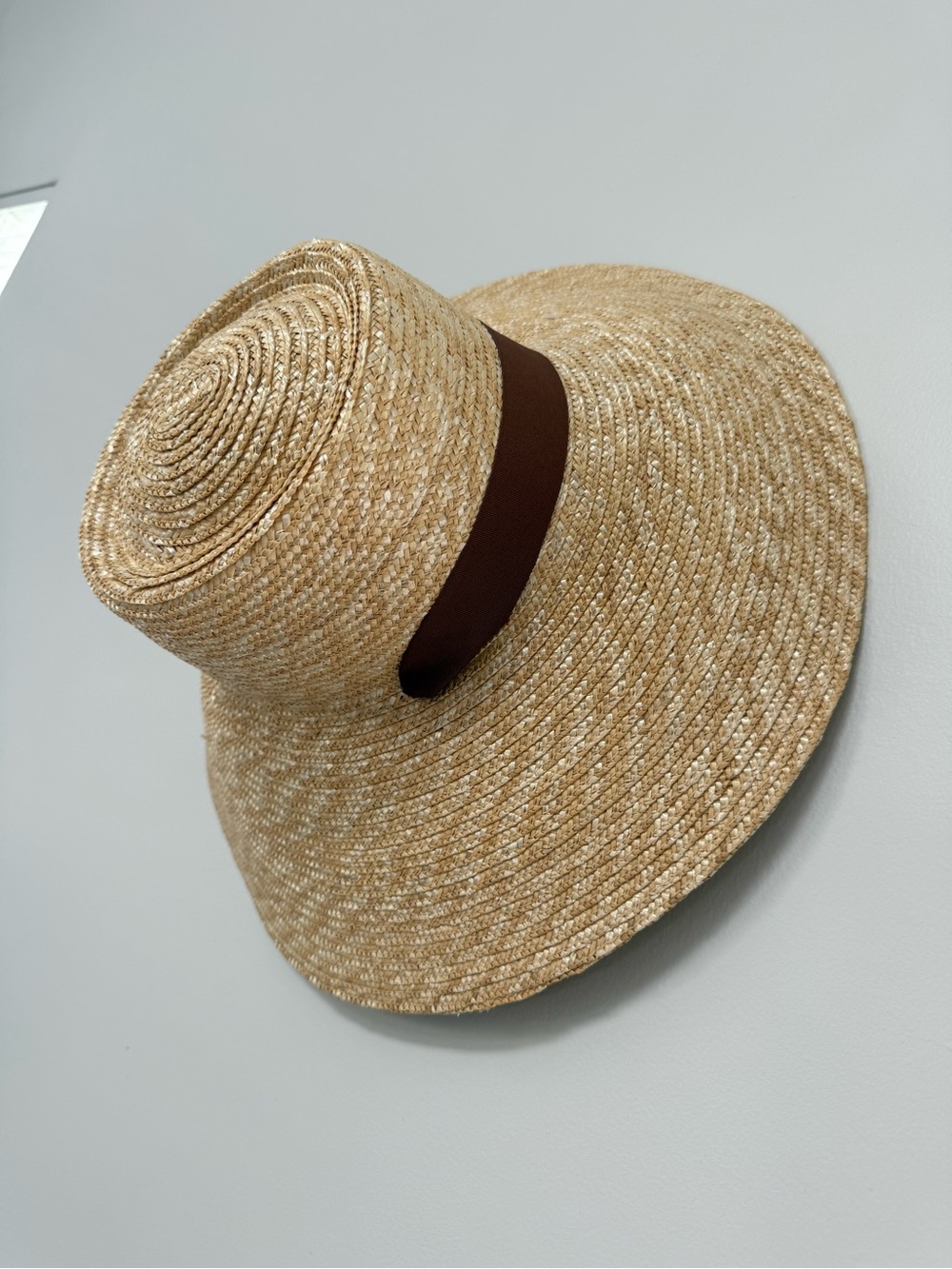 Straw Sun Hat with Brown Tie - Picture 8 of 12